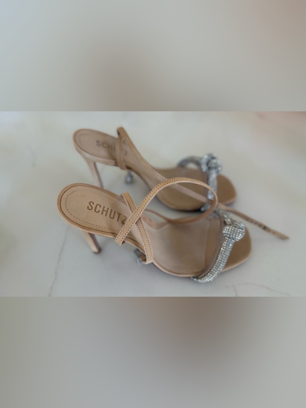 Schutz peeky nubuck & vinyl sandal 7.5
